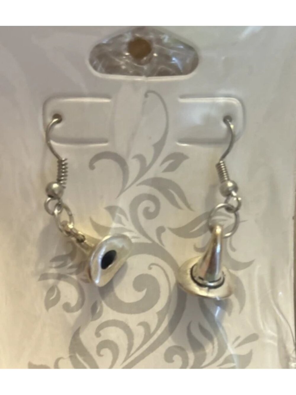 New Handmade Silver Witch hat earrings - Halloween